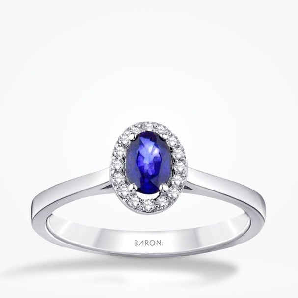 0.31 Karat Pırlanta Safir Yüzük - Baroni Diamond