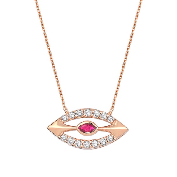 0.31 Karat Pırlanta Yakut Kolye - Baroni Diamond