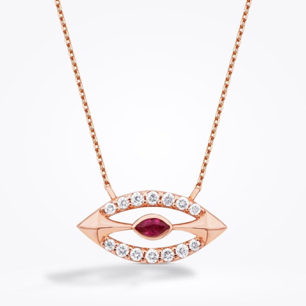 0.31 Karat Pırlanta Yakut Kolye - Baroni Diamond