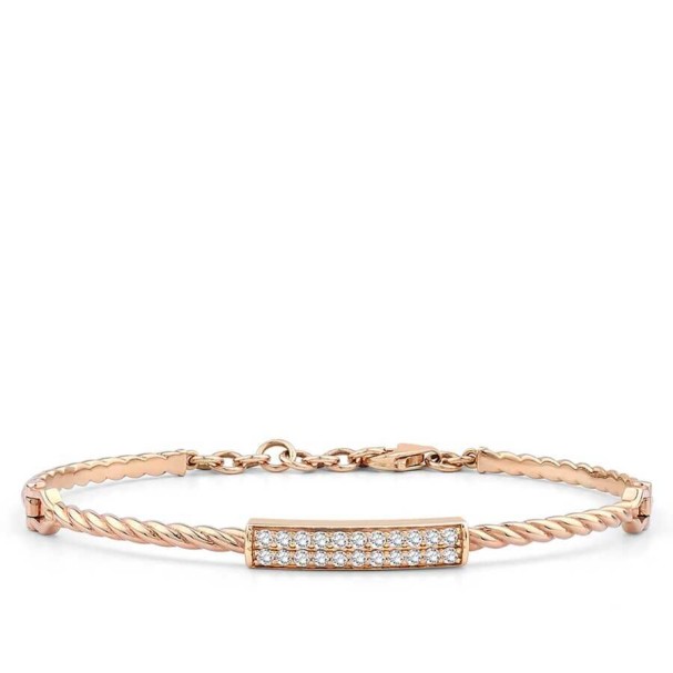 0.32 Karat Pırlanta Burgulu Rose Kelepçe - Baroni Diamond