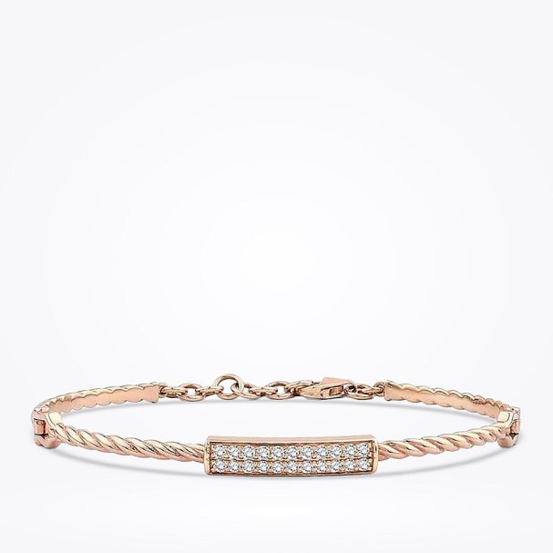 0.32 Karat Pırlanta Burgulu Rose Kelepçe - Baroni Diamond