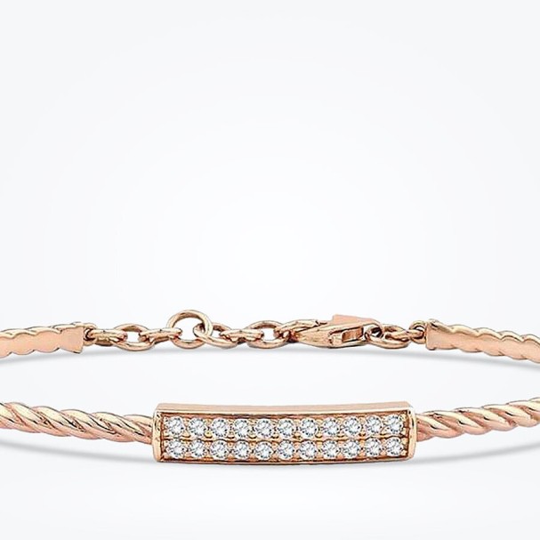 0.32 Karat Pırlanta Burgulu Rose Kelepçe - Baroni Diamond (1)