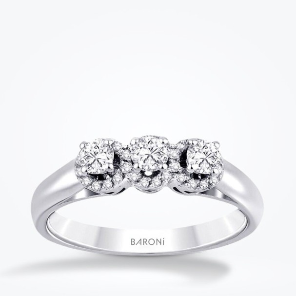 0.32 Karat Pırlanta Elmas Tria Yüzük - Baroni Diamond