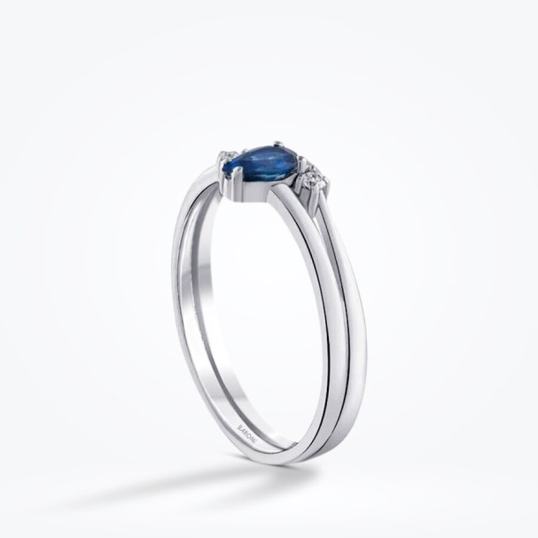 0.32 Karat Pırlanta Safir Yüzük - Baroni Diamond (1)
