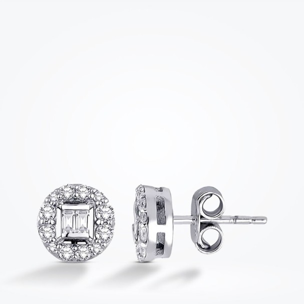 0.33 Karat Pırlanta Baget Küpe - Baroni Diamond