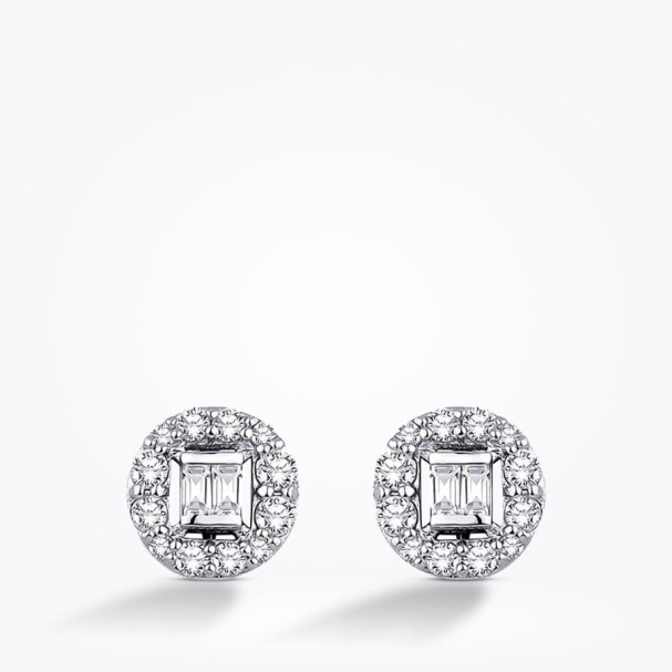 0.33 Karat Pırlanta Baget Küpe - Baroni Diamond (1)