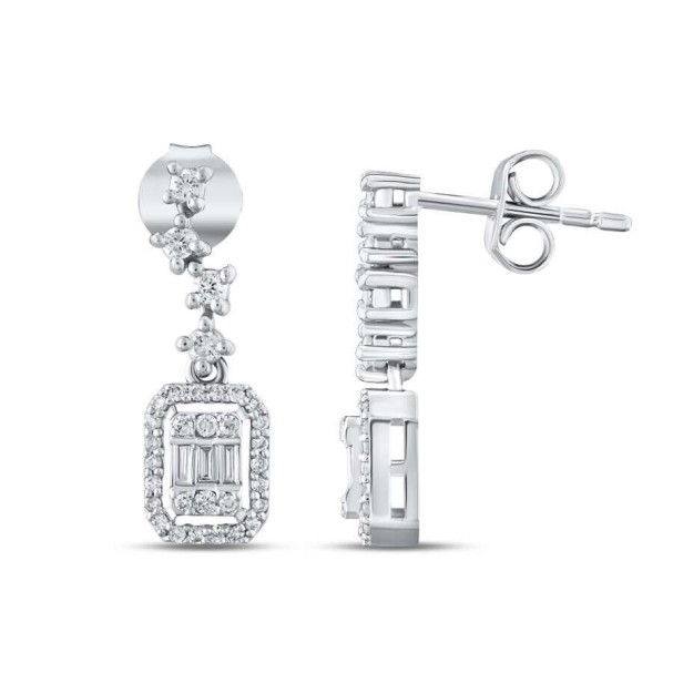 0.33 Karat Pırlanta Baget Küpe - Baroni Diamond