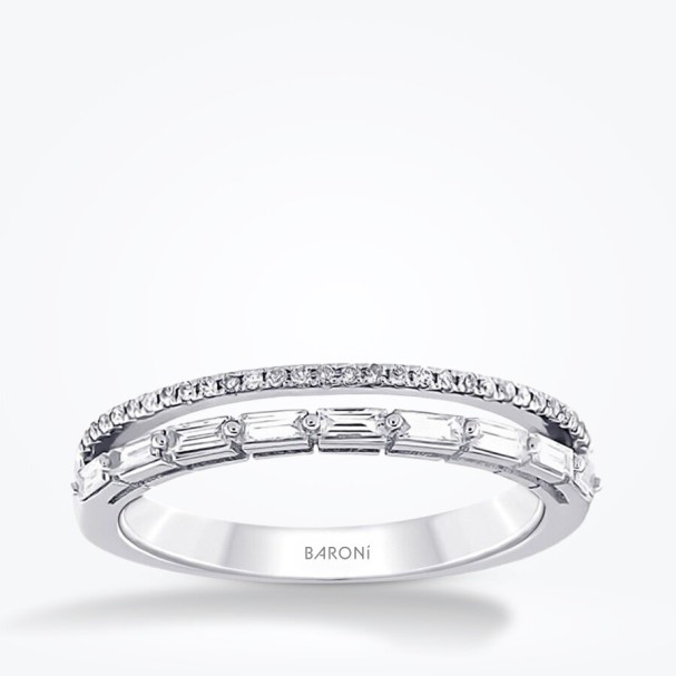 0.33 Karat Pırlanta Baget Yarımtur Yüzük - Baroni Diamond