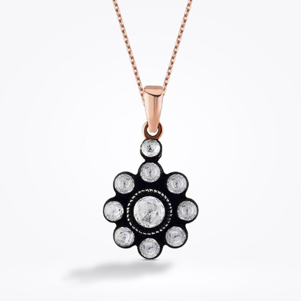 0.34 Karat Elmas Gül Kolye - Baroni Diamond