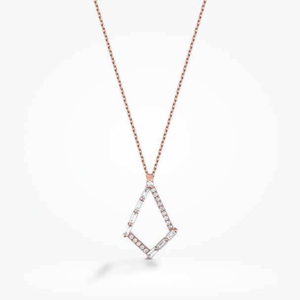 0.34 Karat Pırlanta Baget Kolye - Baroni Diamond (1)