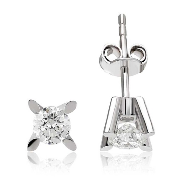 0.34 Karat Pırlanta Tektaş Küpe - Baroni Diamond