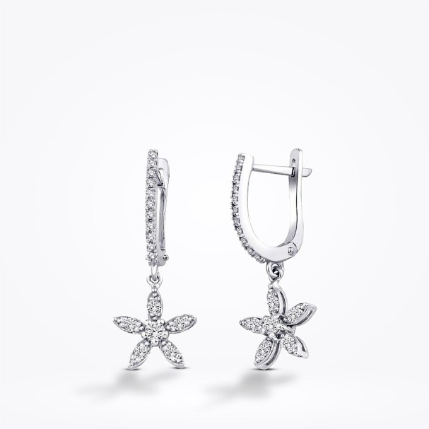 0.35 Karat Pırlanta Çiçek Küpe - Baroni Diamond