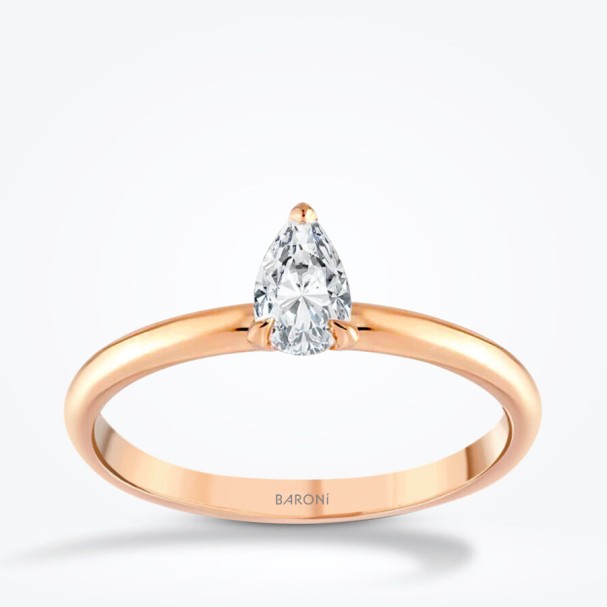 0.35 Karat Pırlanta Damla Tektaş Yüzük - Baroni Diamond