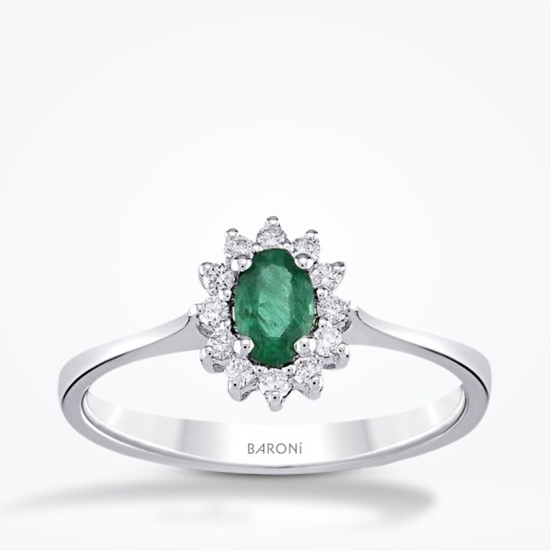 0.35 Karat Pırlanta Zümrüt Yüzük - Baroni Diamond