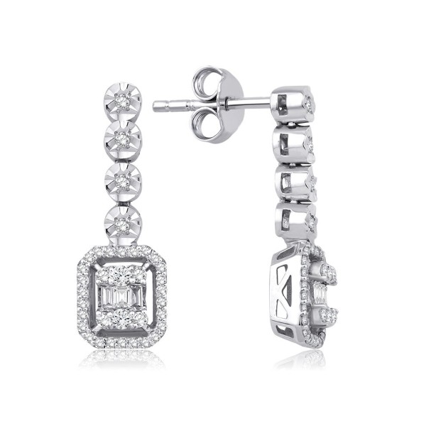 0.37 Karat Pırlanta Baget Küpe - Baroni Diamond