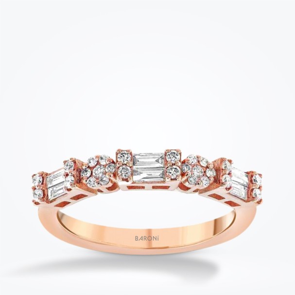 0.36 Karat Pırlanta Baget Rose Yüzük - Baroni Diamond
