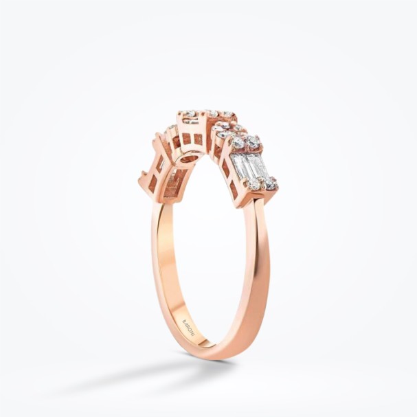 0.36 Karat Pırlanta Baget Rose Yüzük - Baroni Diamond (1)