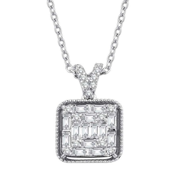 0.37 Karat Pırlanta Baget Kolye - Baroni Diamond