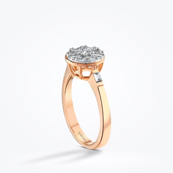 0.37 Karat Pırlanta Baget Rose Yüzük - Baroni Diamond (1)