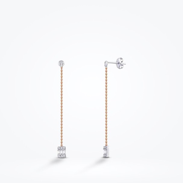 0.37 Karat Pırlanta Baget Trend Küpe - Baroni Diamond