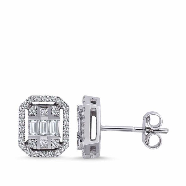 0.38 karat Pırlanta Baget Küpe - Baroni Diamond