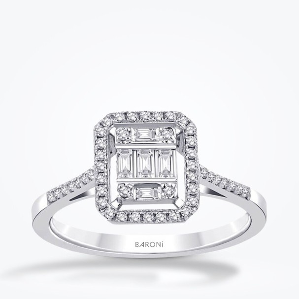 0.38 Karat Pırlanta Baget Yüzük - Baroni Diamond