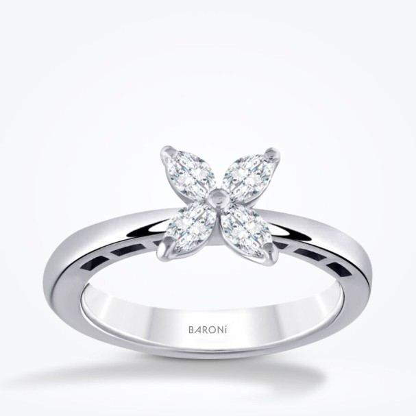 0.39 Karat Pırlanta Çiçek Yüzük - Baroni Diamond