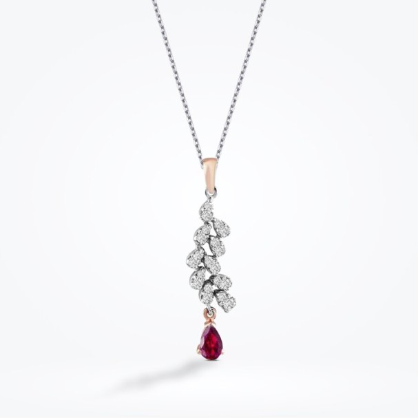 0.39 Karat Pırlanta Yakut Kolye - Baroni Diamond (1)