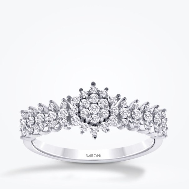 0.40 Karat Pırlanta Taşlı Çiçek Yüzük - Baroni Diamond