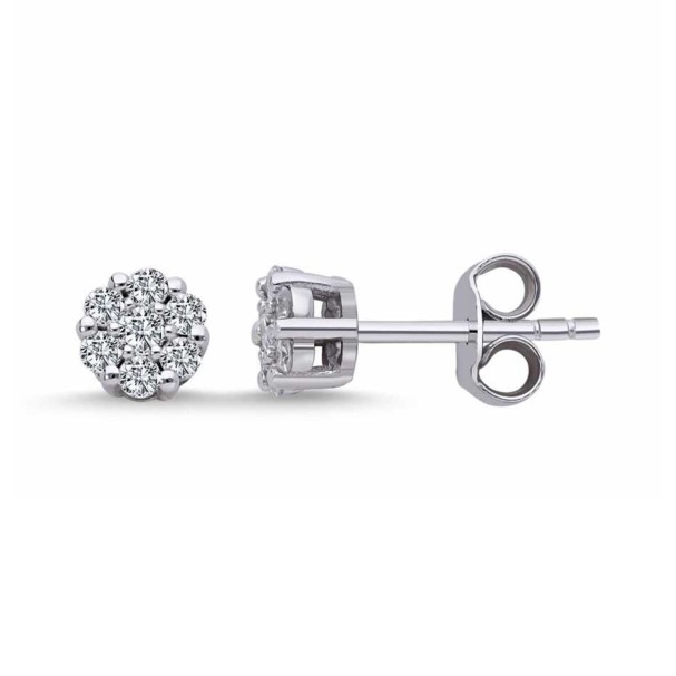 0.43 Karat Pırlanta Taşlı Yuvarlak Küpe - Baroni Diamond