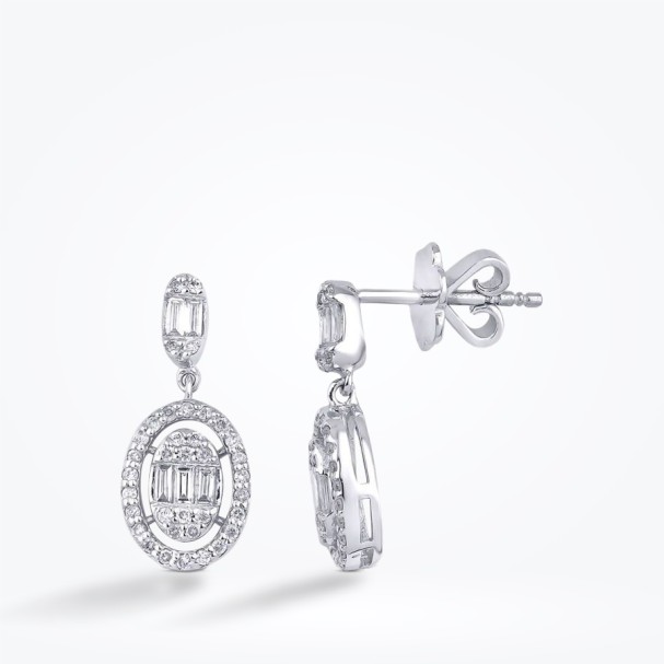 0.44 Karat Pırlanta Baget Küpe - Baroni Diamond