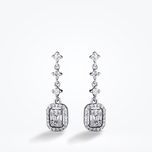 0.46 Karat Pırlanta Baget Küpe - Baroni Diamond (1)