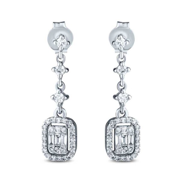 0.46 Karat Pırlanta Baget Küpe - Baroni Diamond (1)