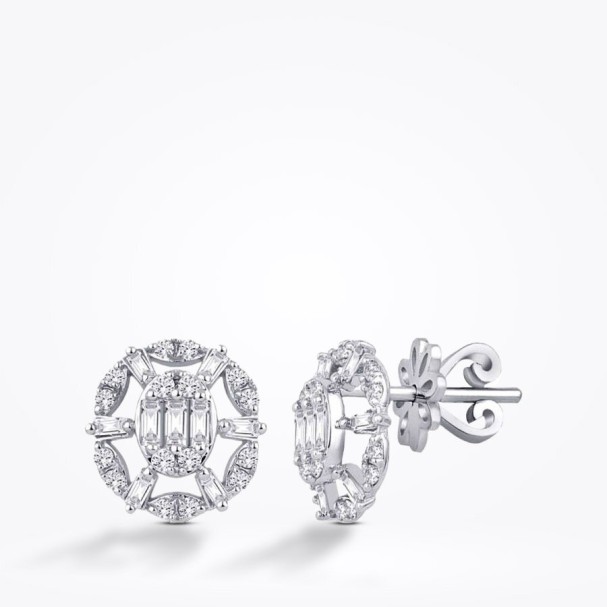 0.46 Karat Pırlanta Baget Küpe - Baroni Diamond