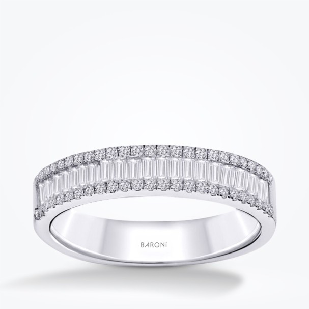 0.48 Karat Pırlanta Baget Yarımtur Yüzük - Baroni Diamond