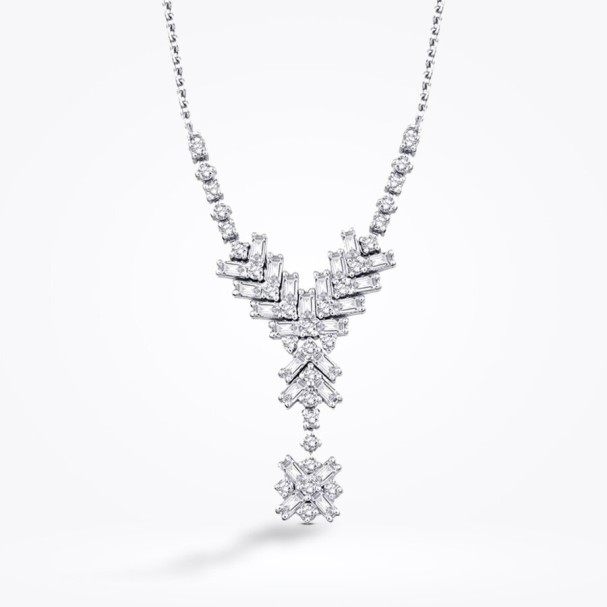 0.45 Karat Pırlanta Baget Kolye - Baroni Diamond (1)