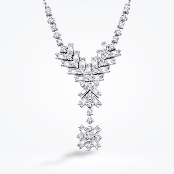 0.45 Karat Pırlanta Baget Kolye - Baroni Diamond