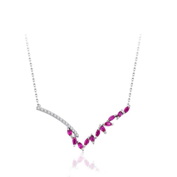 0.49 Karat Pırlanta Yakut Kolye - Baroni Diamond