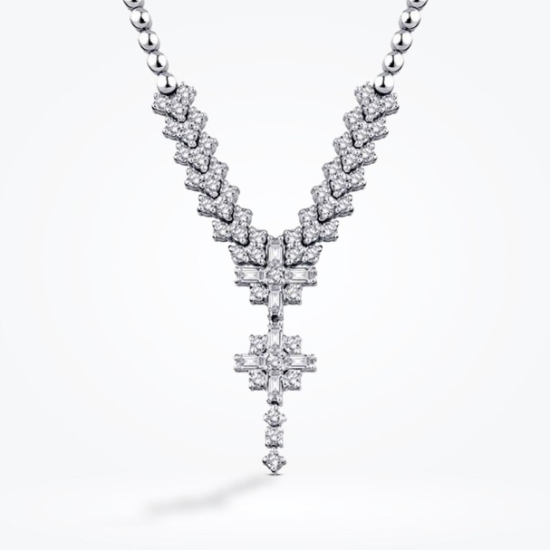 0.69 Karat Pırlanta Baget Kolye - Baroni Diamond