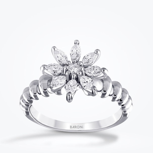 0.51 Karat Pırlanta Çiçek Yüzük - Baroni Diamond
