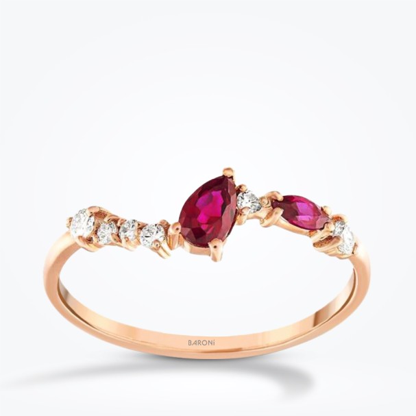 0.51 Karat Pırlanta Yakut Yüzük - Baroni Diamond