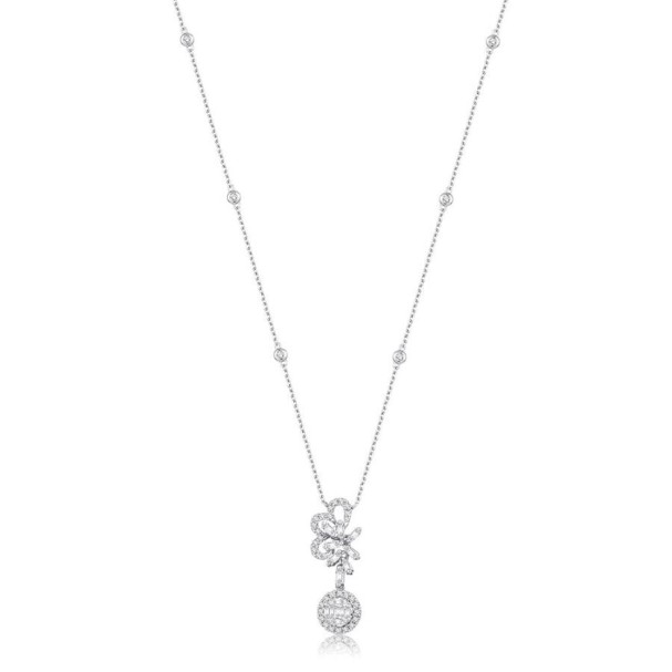 0.53 Karat Pırlanta Baget Kolye - Baroni Diamond