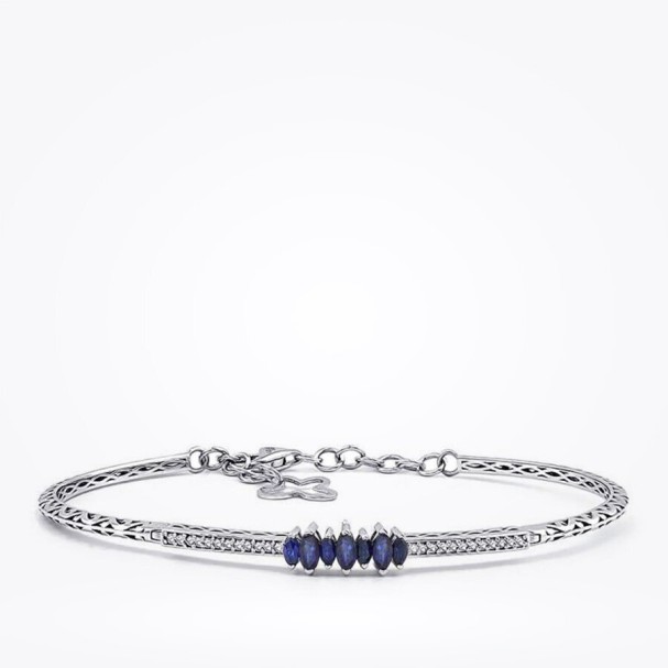 0.54 Karat Pırlanta Safir Kelepçe - Baroni Diamond