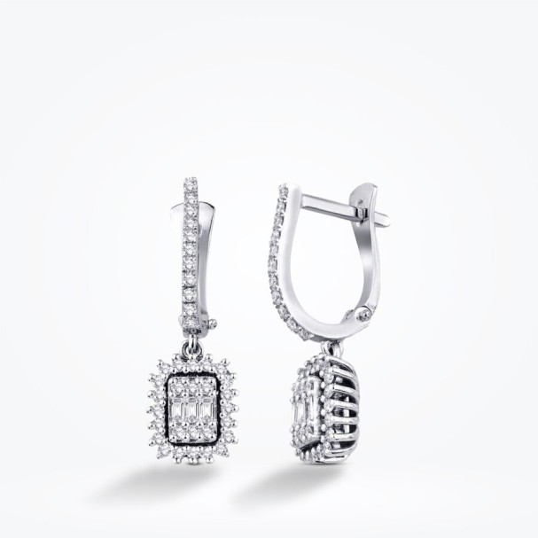 0.57 Karat Pırlanta Baget Küpe - Baroni Diamond