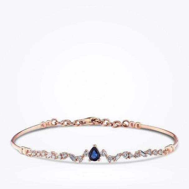 0.57 Karat Pırlanta Safir Kelepçe - Baroni Diamond