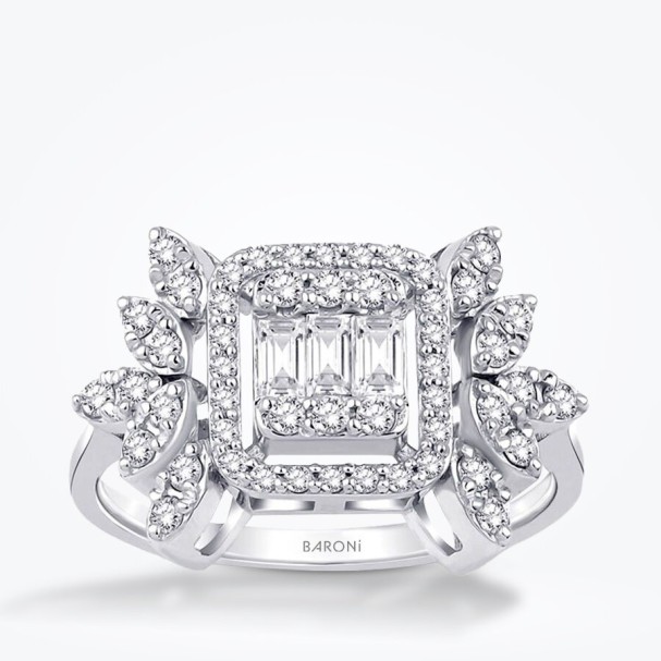 0.58 Karat Pırlanta Baget Yüzük - Baroni Diamond