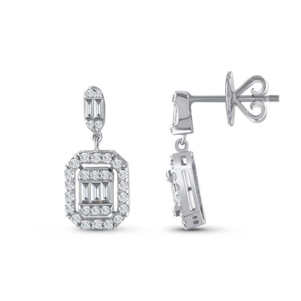 0.59 Karat Pırlanta Baget Küpe - Baroni Diamond