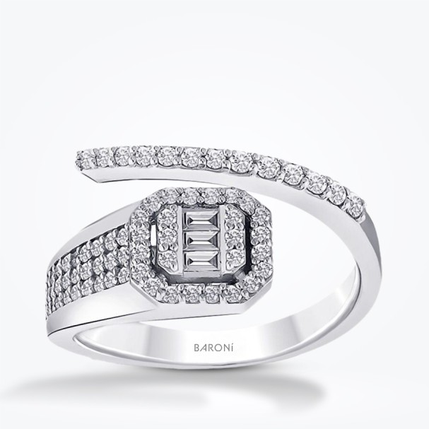 0.58 Karat Pırlanta Baget Yüzük - Baroni Diamond