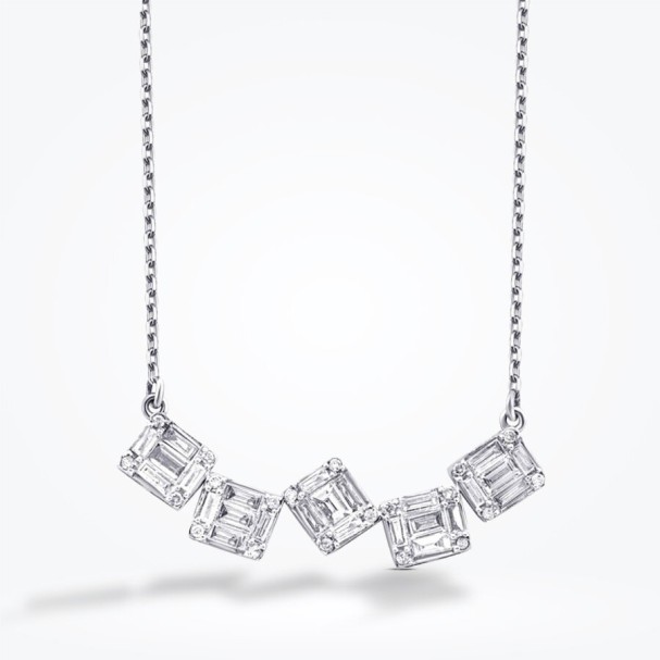 0.60 Karat Pırlanta Baget Kolye - Baroni Diamond