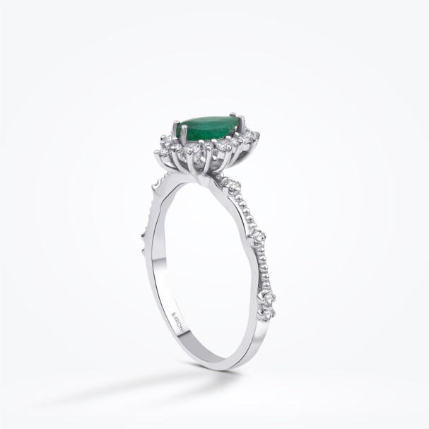0.60 Karat Pırlanta Zümrüt Yüzük - Baroni Diamond (1)